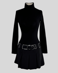 Belted Black Dress