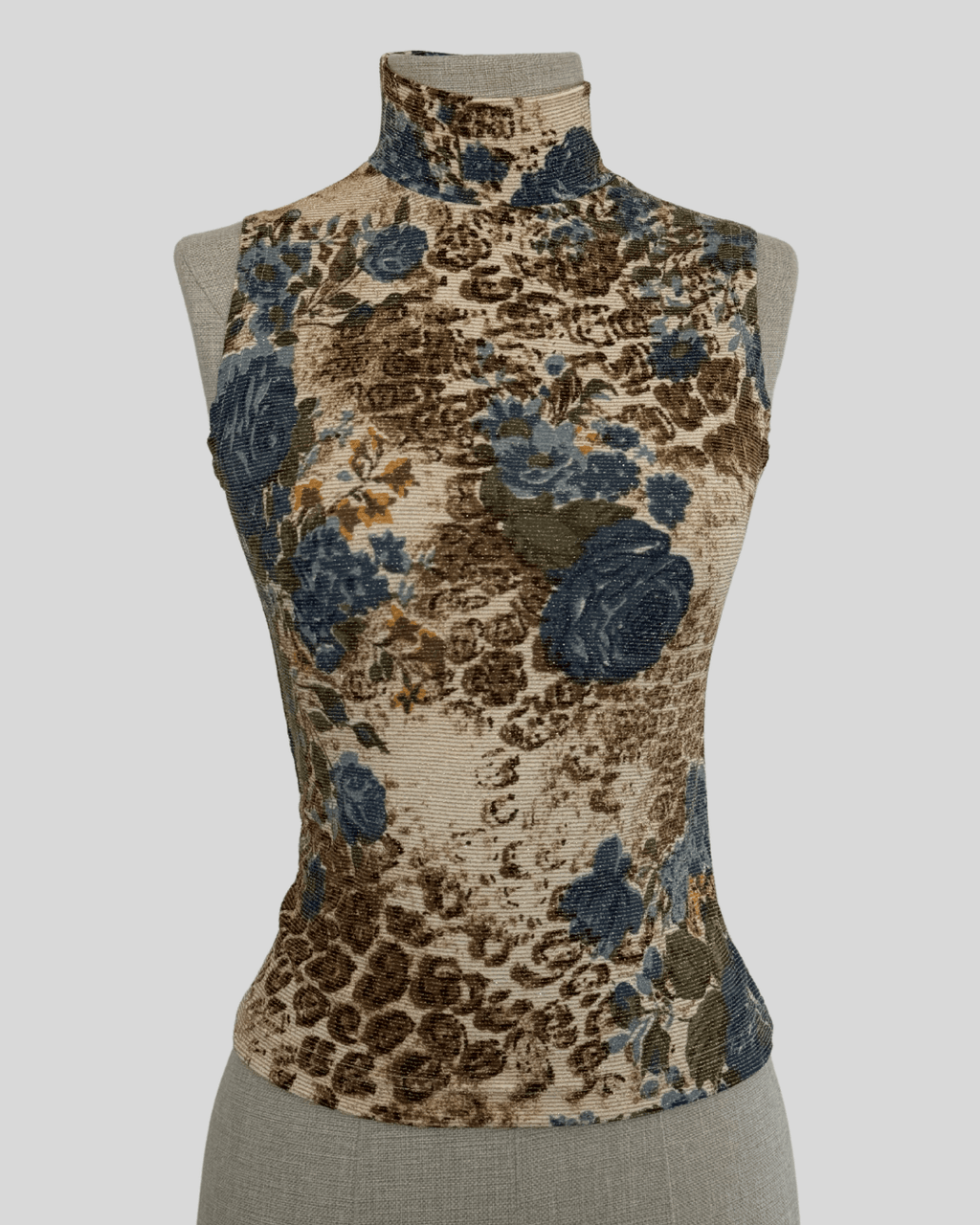 Leopard Print Sleeveless Blouse