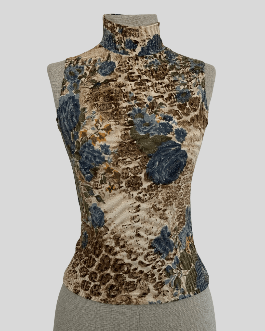Leopard Print Sleeveless Blouse