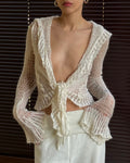 Tied Ecru Cardigan