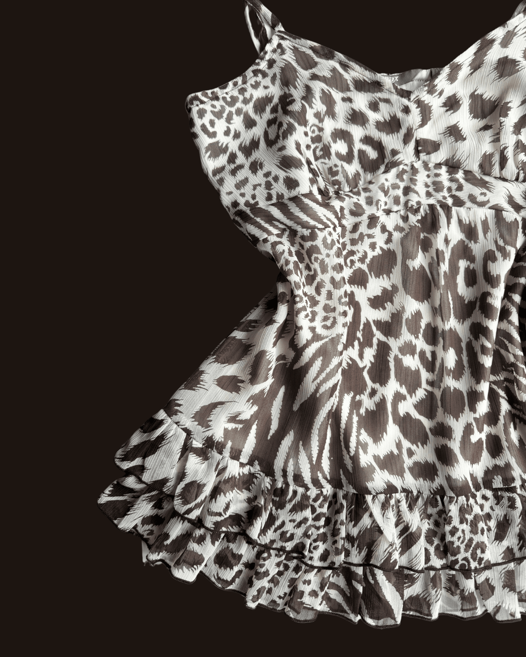 Leopar Desenli Askılı Bluz
