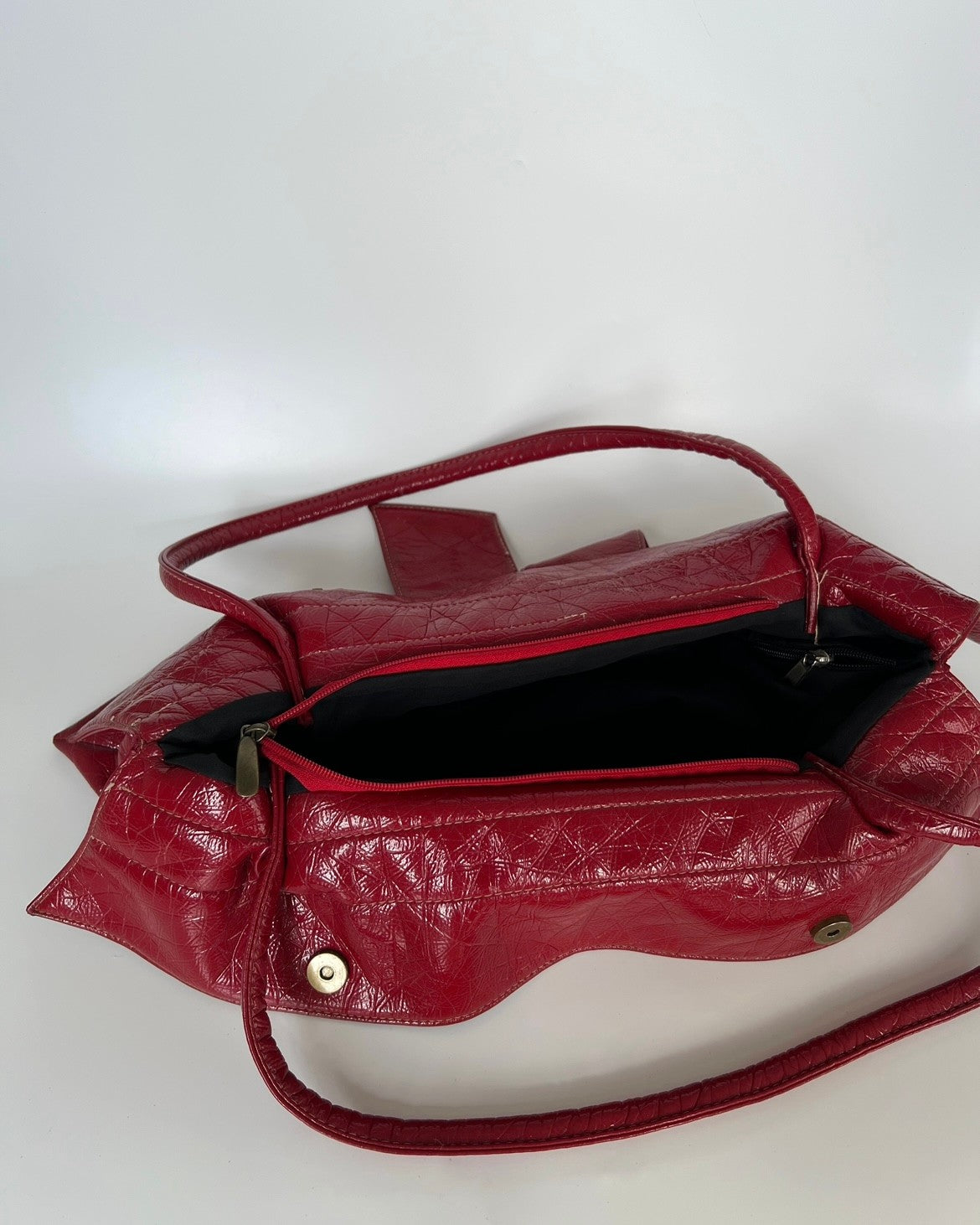 Red Vintage Bag with Ribbon Detail