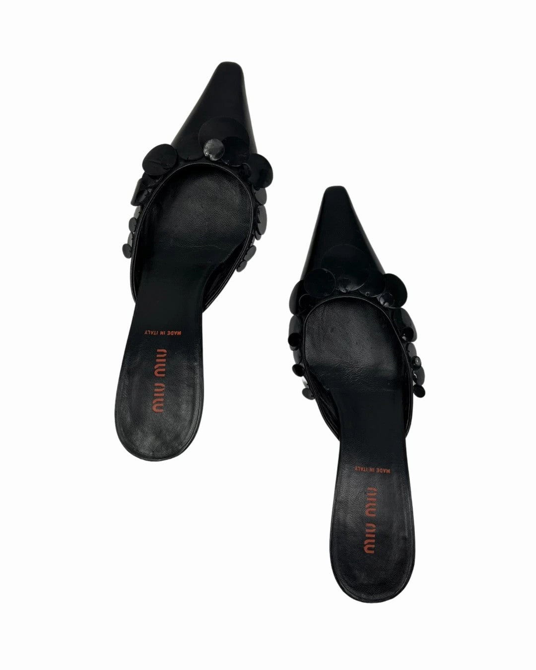 Miu Miu Sequin Detailed Heeled Slippers