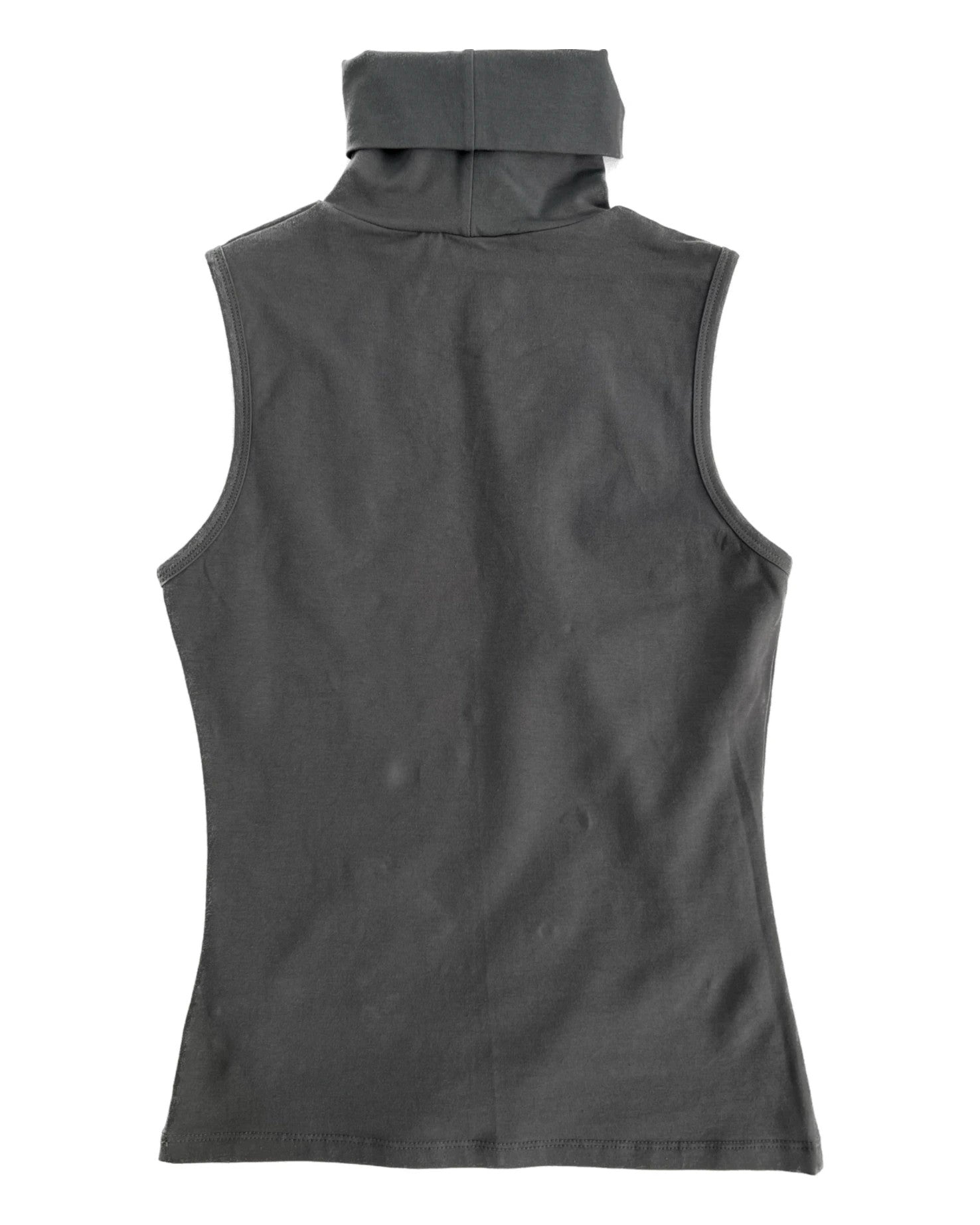 Sleeveless Gray Blouse with Eyelet Detail