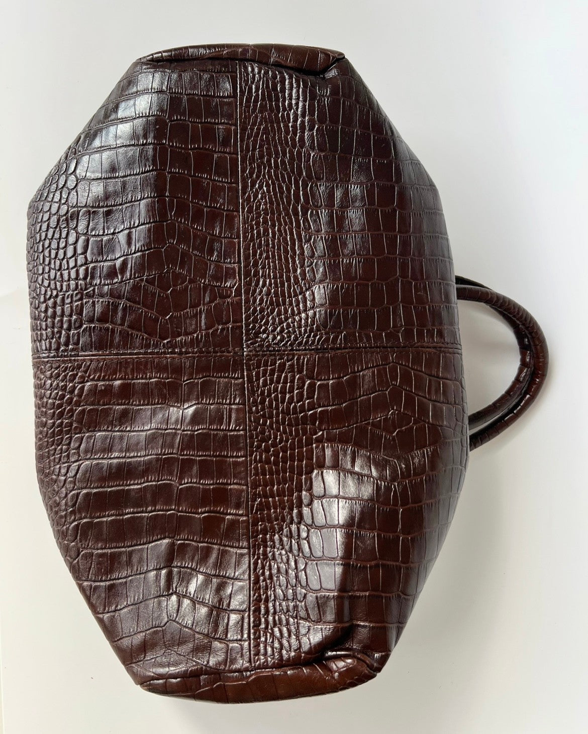 Brown Croc Patterned Bag