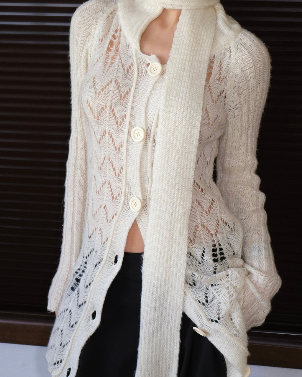 Wool Blend Long Cardigan