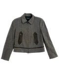 Joseph Leather Detailed Gray Jacket