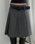 Gray Belted Skirt