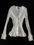 Fırfır Detaylı Vintage Bluz