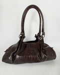 Brown Croc Patterned Bag