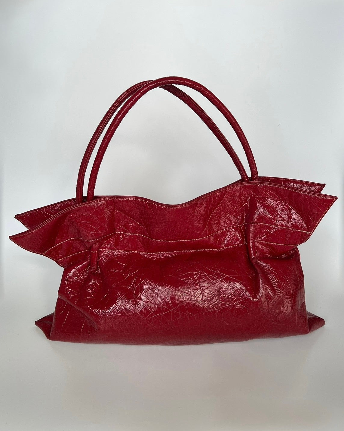 Red Vintage Bag with Ribbon Detail