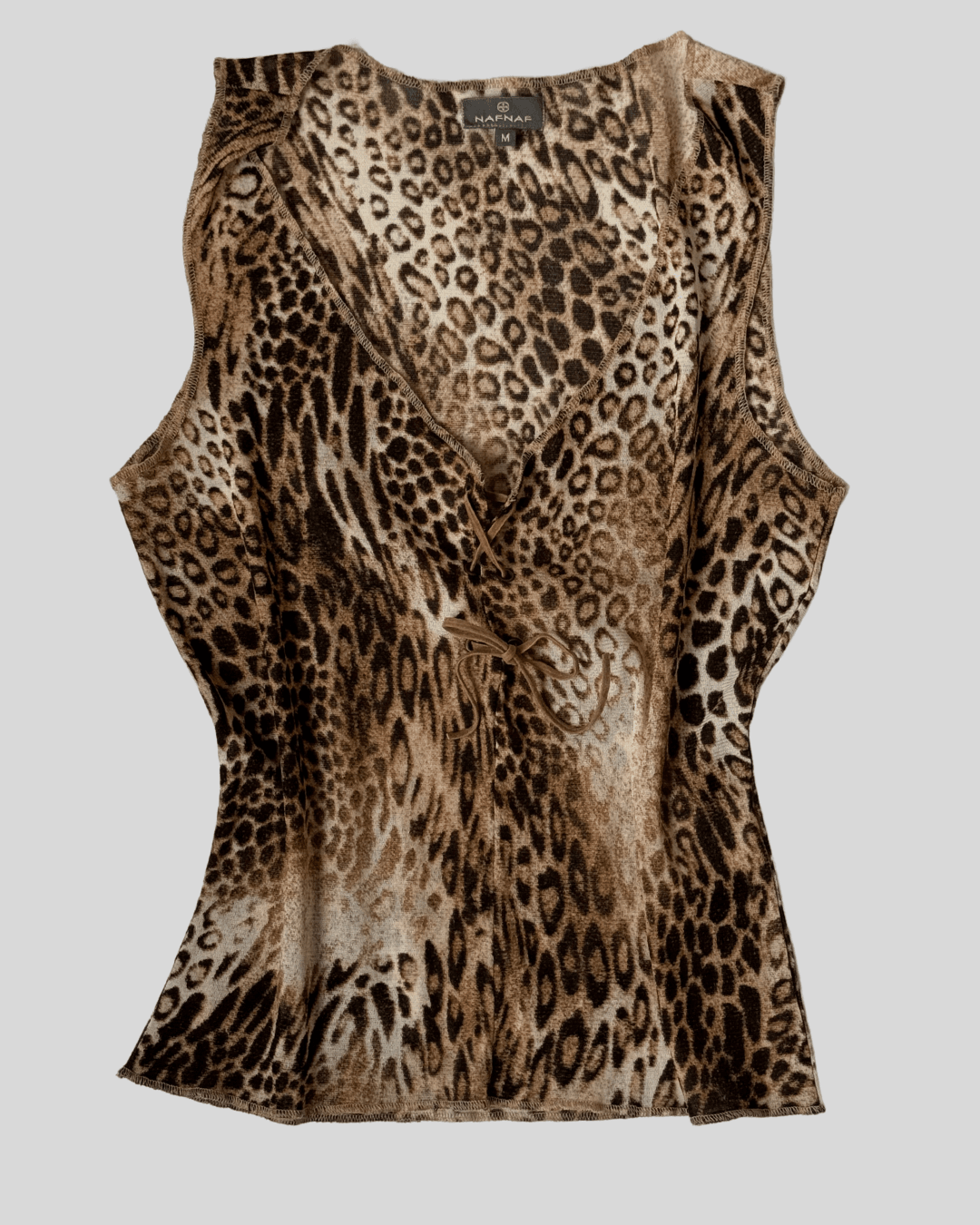 Leopar Desenli Transparan Üst