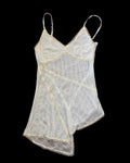 Asymmetrical Cut Strap Tulle Blouse