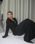 Black Shirt with Ruffle Detail