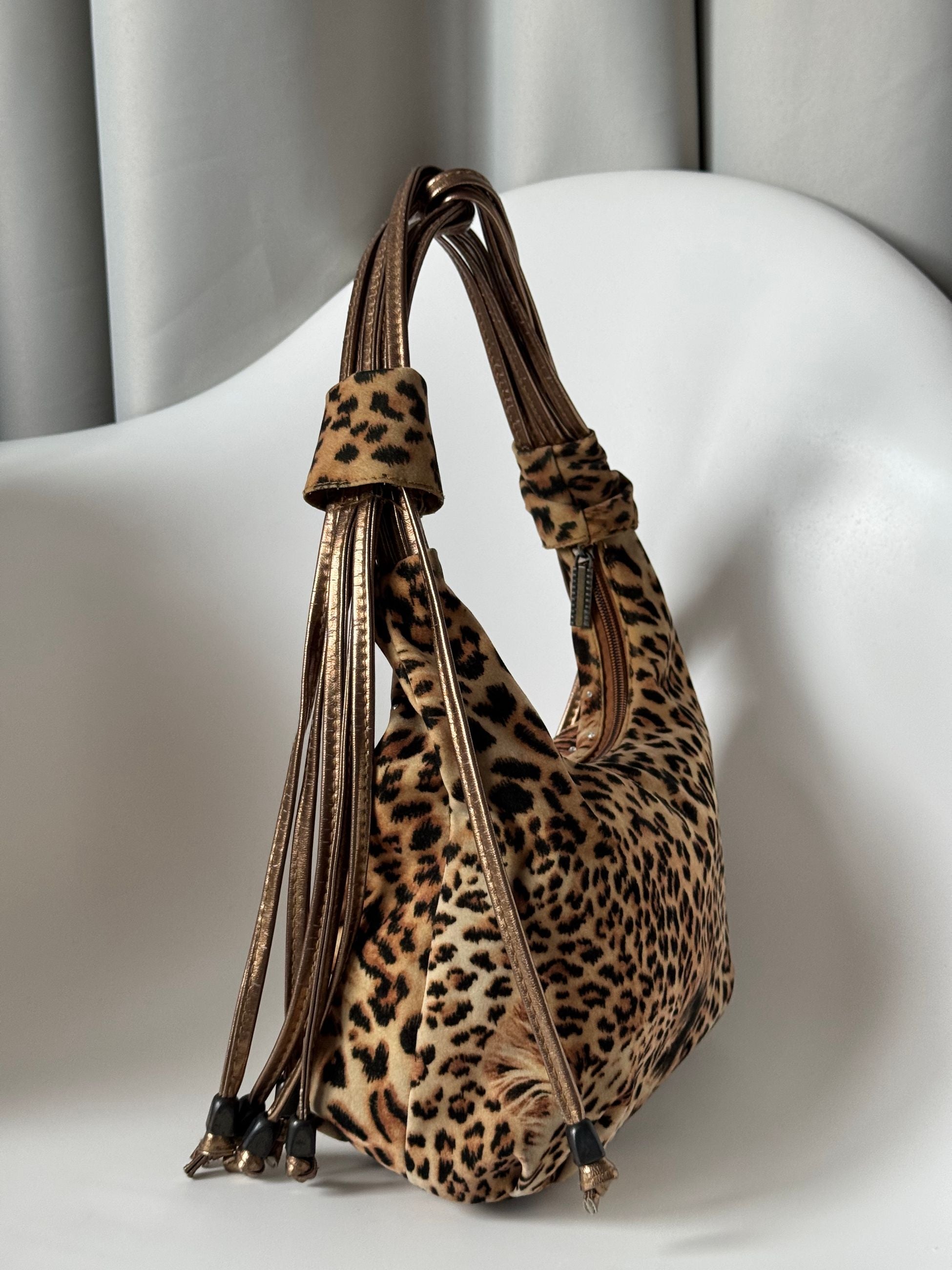 Leopar Vintage Kol Çantası