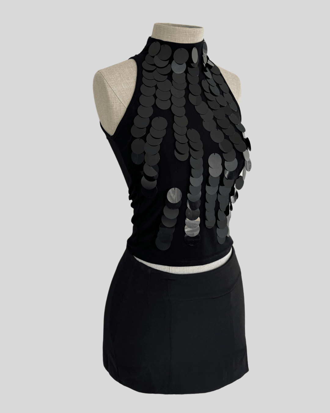 Sequined Black Blouse
