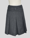 Gray Pleated Skirt with Bow Detail