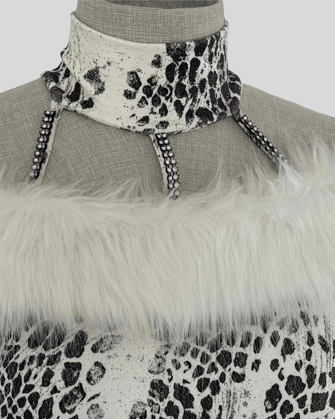 Vintage Leopar Desenli Elbise