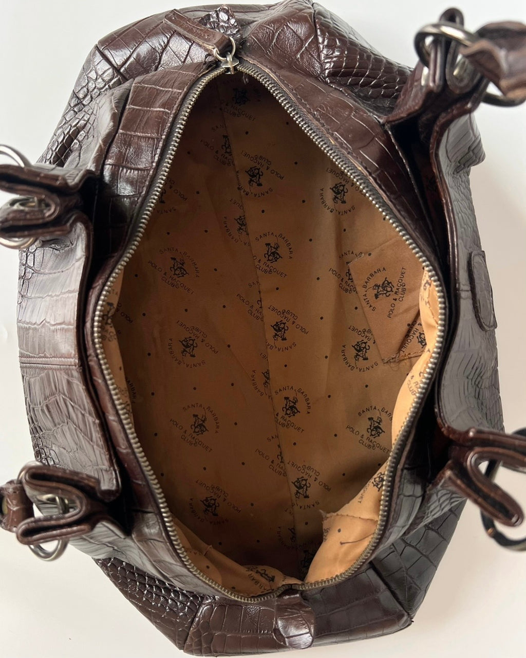 Brown Croc Patterned Bag