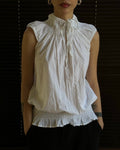 Ecru Blouse with Gathered Detail