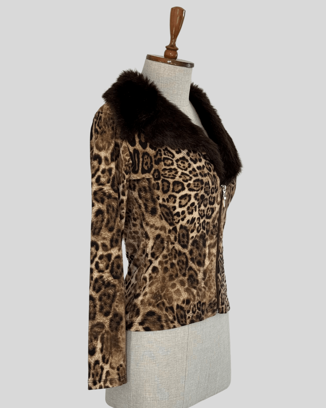 Kürk Detaylı Leopar Hırka