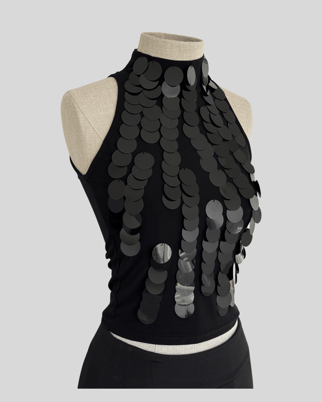 Sequined Black Blouse