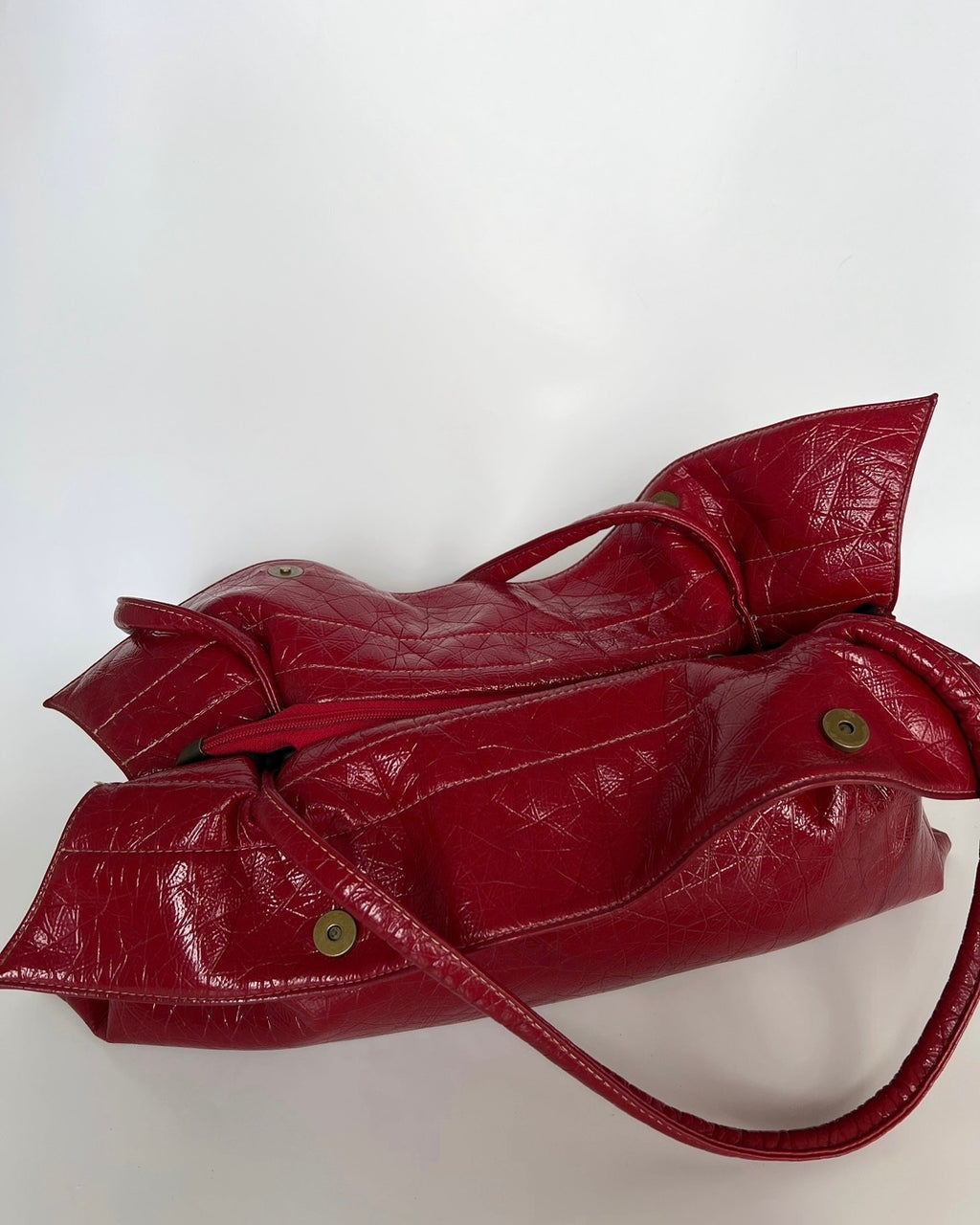 Red Vintage Bag with Ribbon Detail