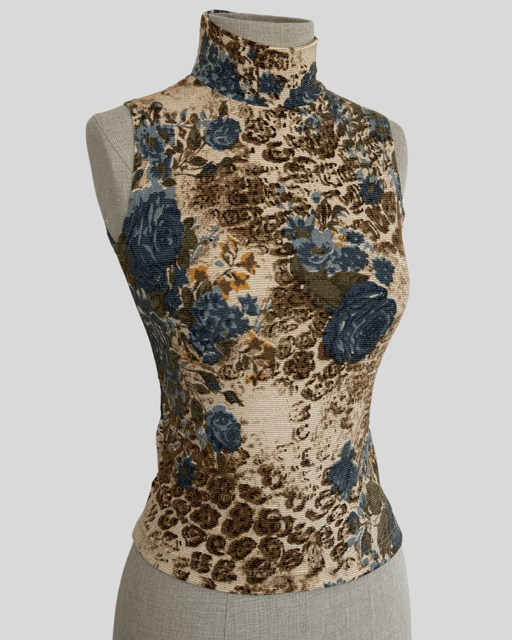 Leopard Print Sleeveless Blouse