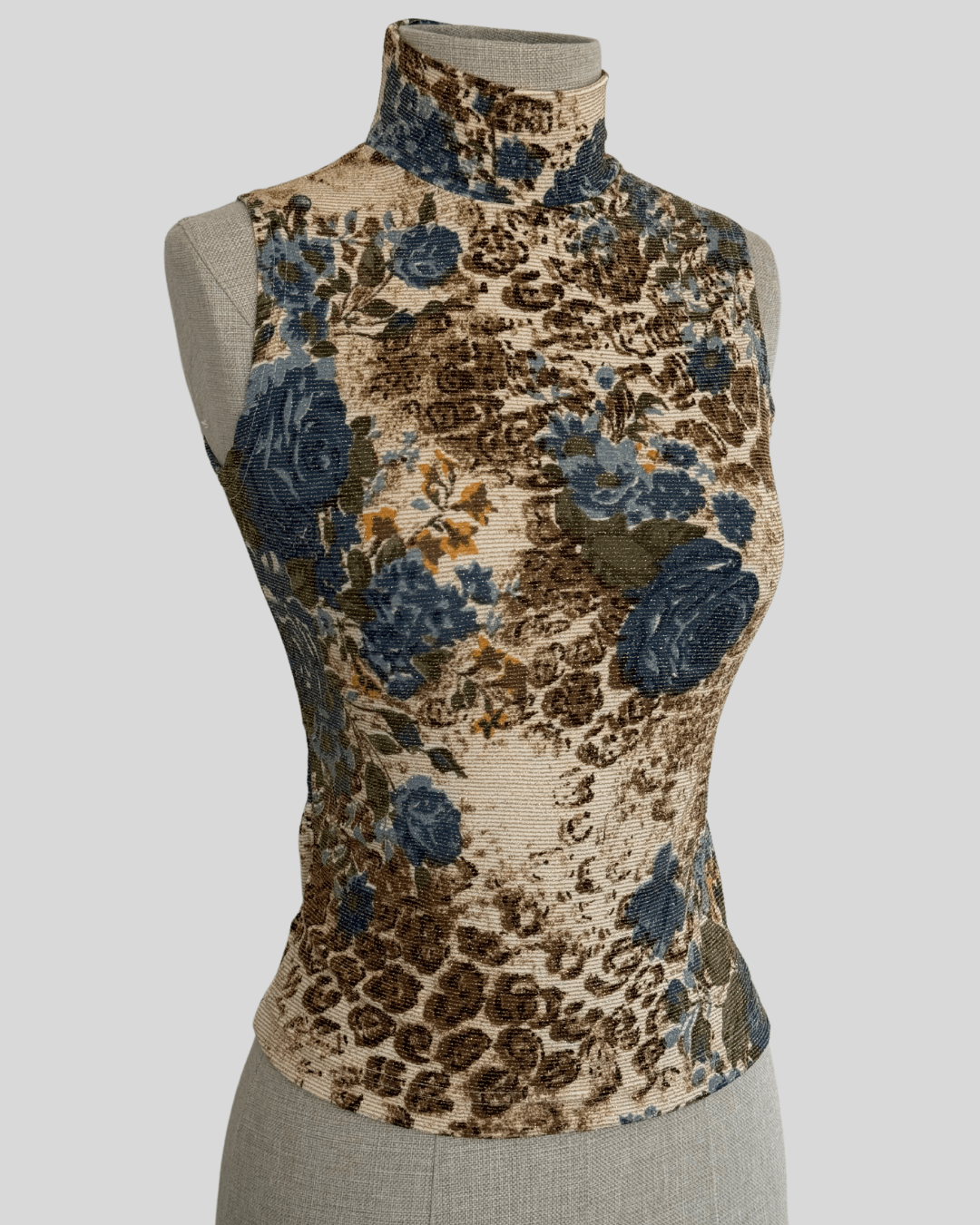 Leopard Print Sleeveless Blouse