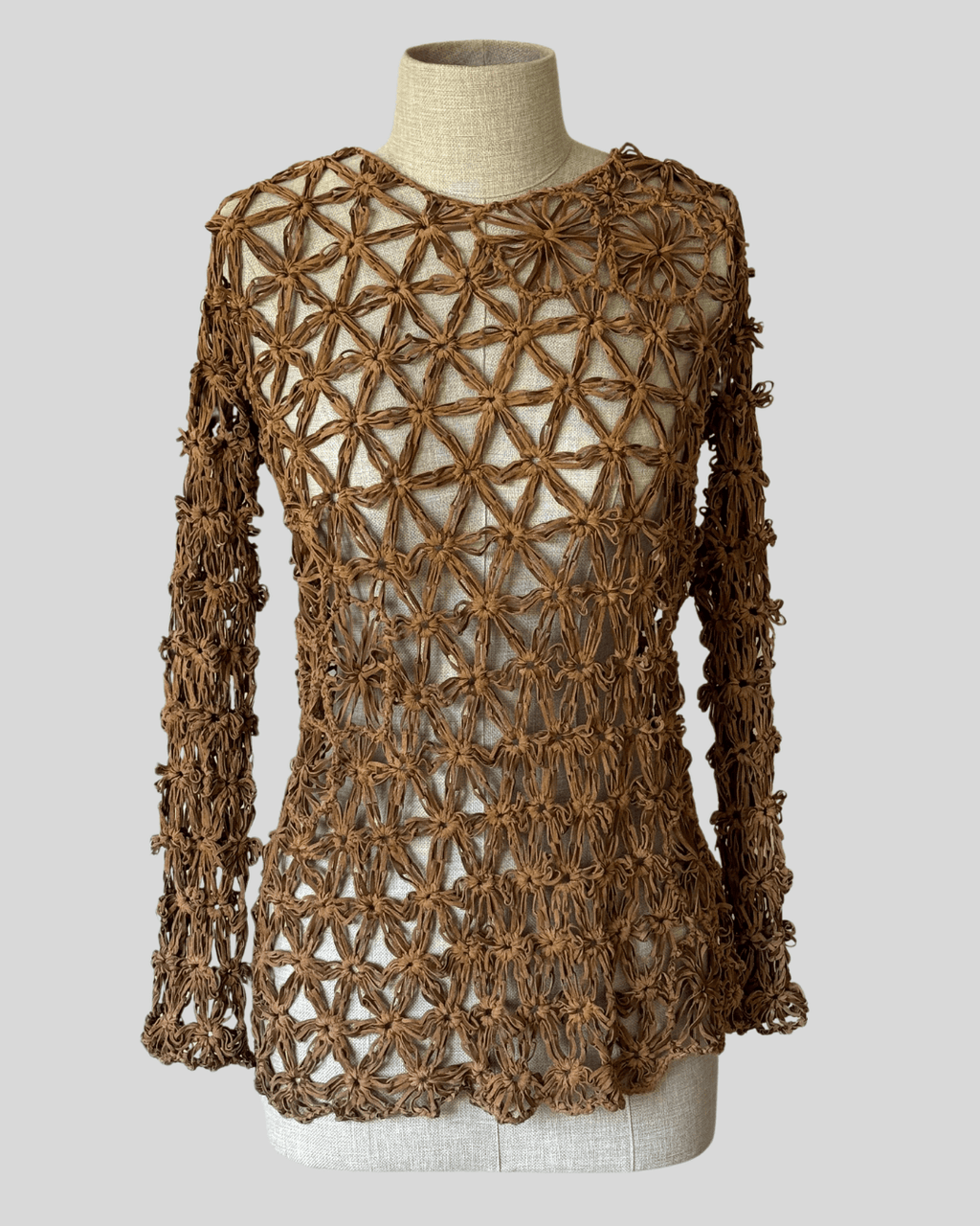 Stefanel Knitted Leather Top