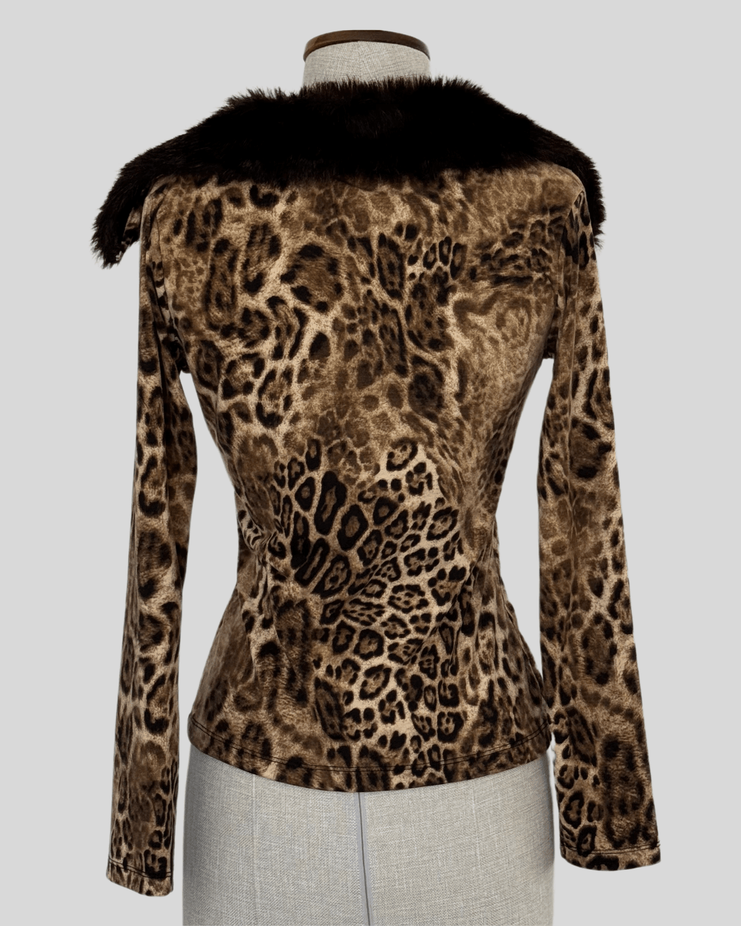 Kürk Detaylı Leopar Hırka