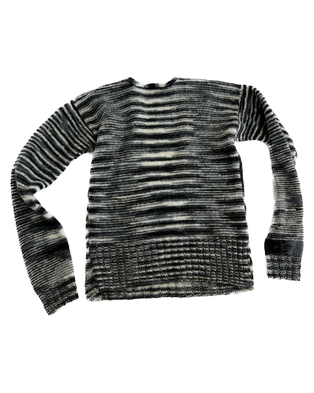 Gray Striped Wool Sweater