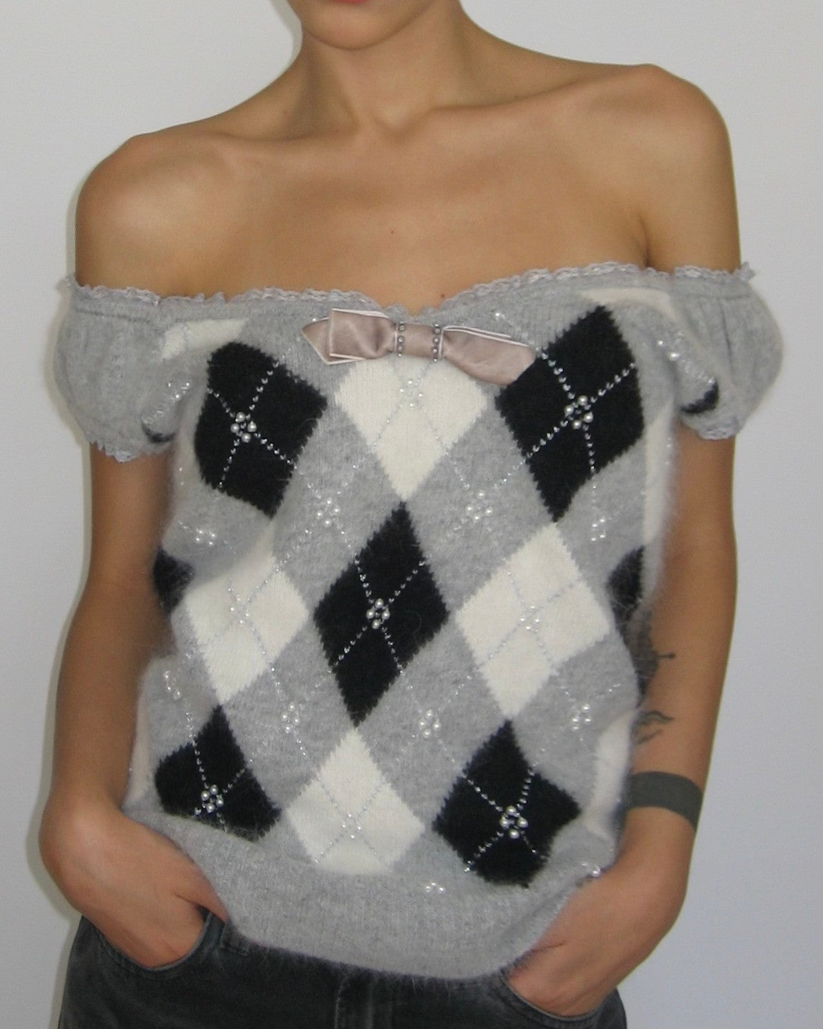 Plaid Gray Sweater