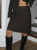 Plaid Burgundy Skirt