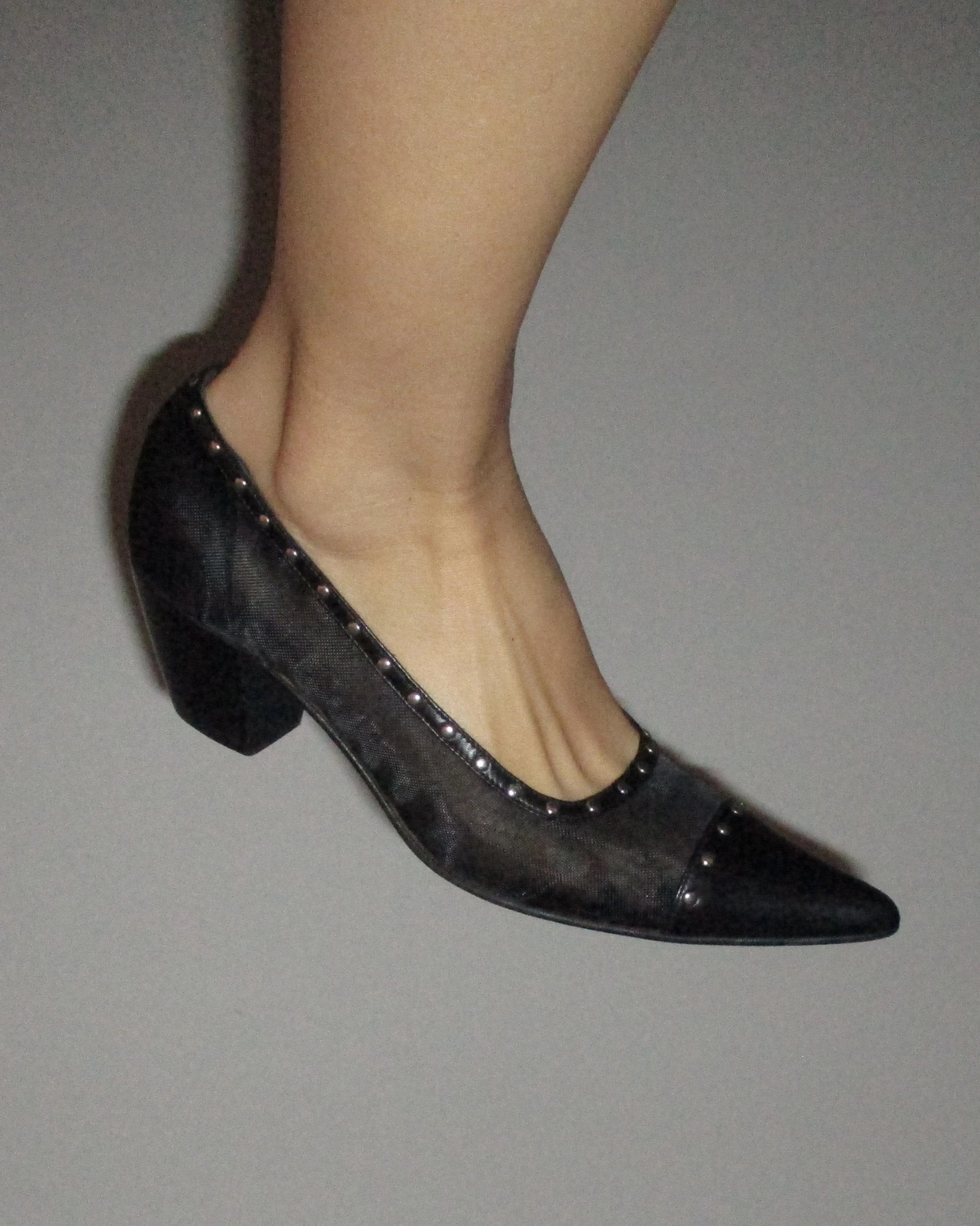 Black High Heel Shoes with Stud Detail
