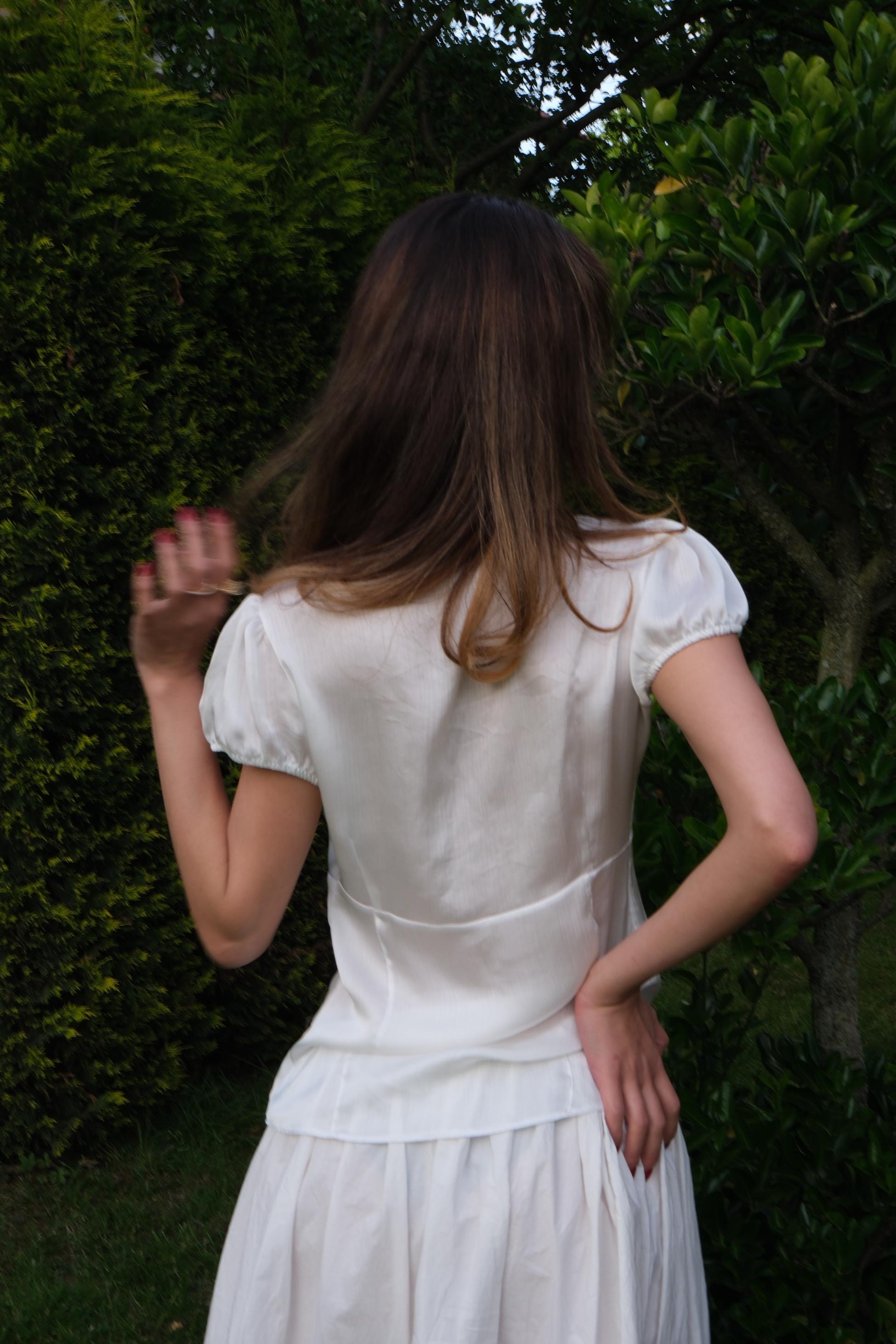 Ecru Blouse with Collar Detail
