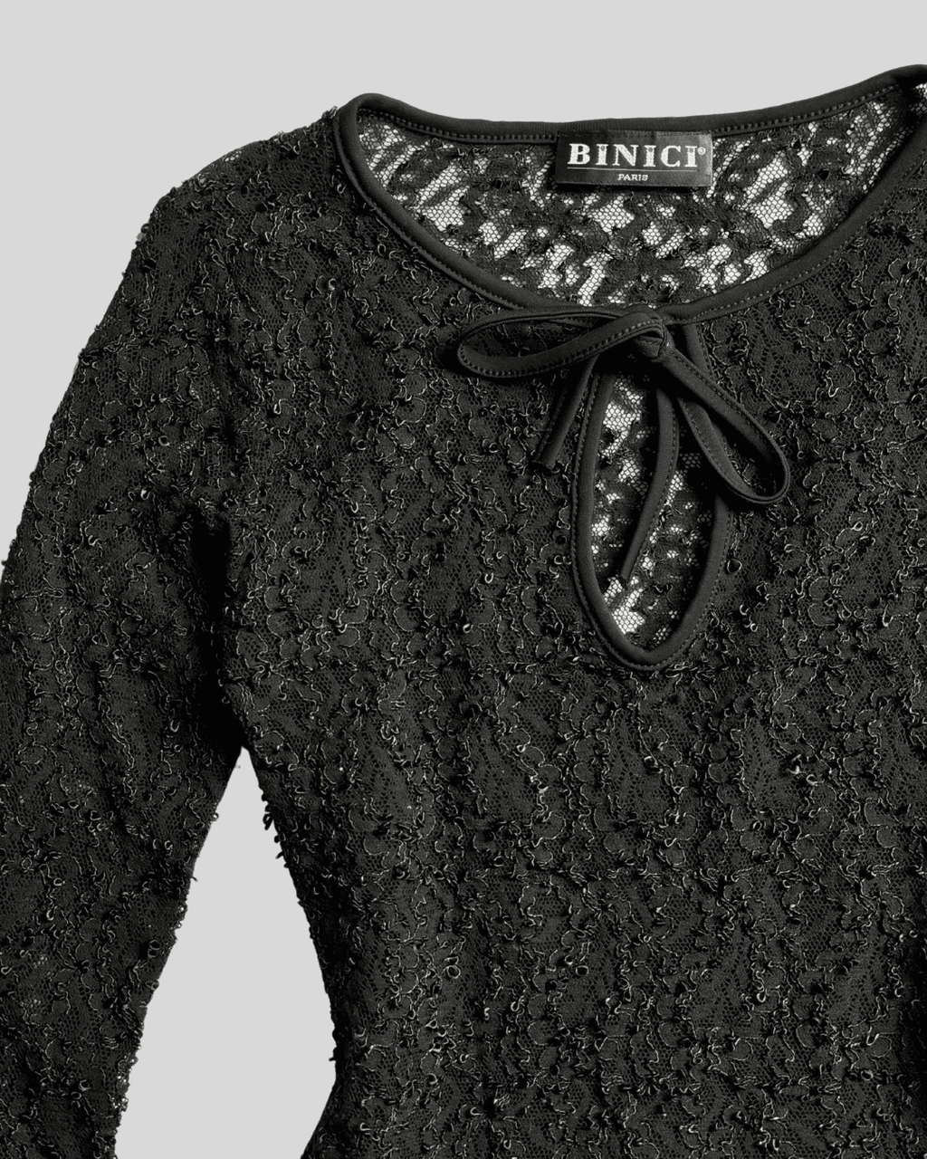 Black Blouse with Lace Detail