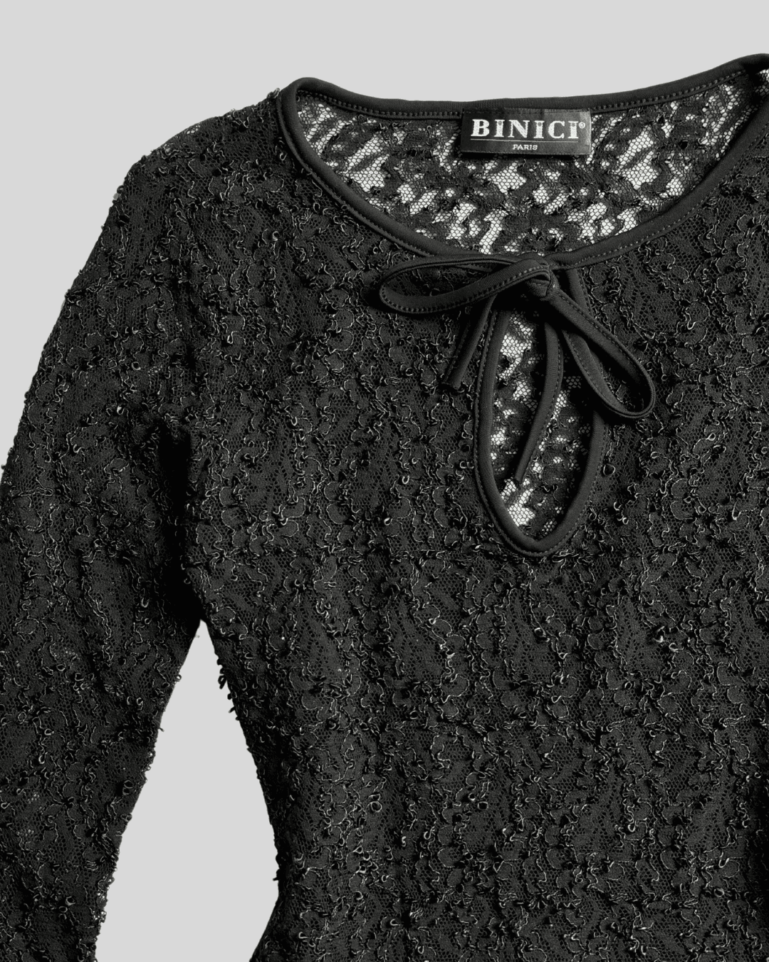 Black Blouse with Lace Detail