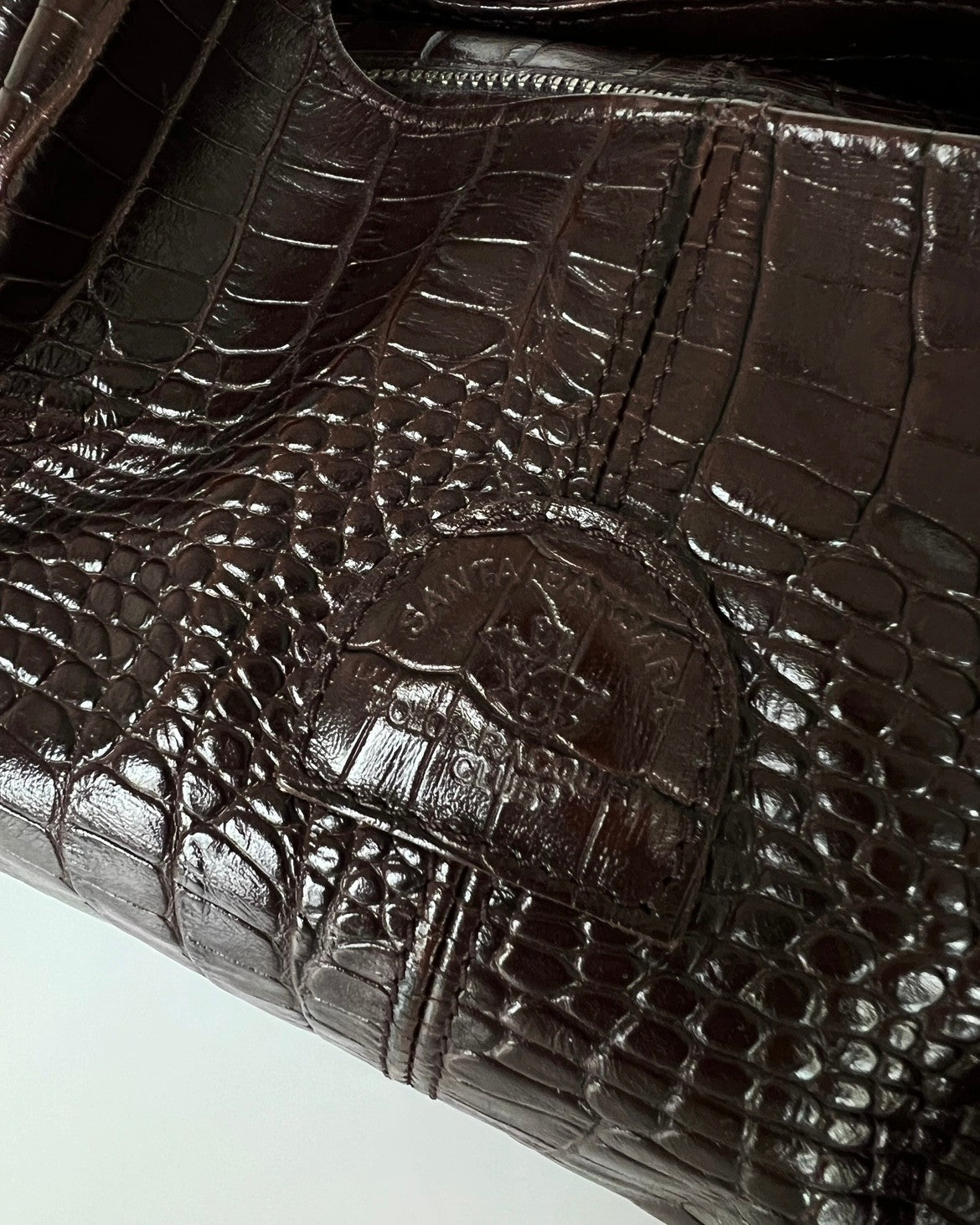 Brown Croc Patterned Bag