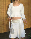 Gathered White Blouse