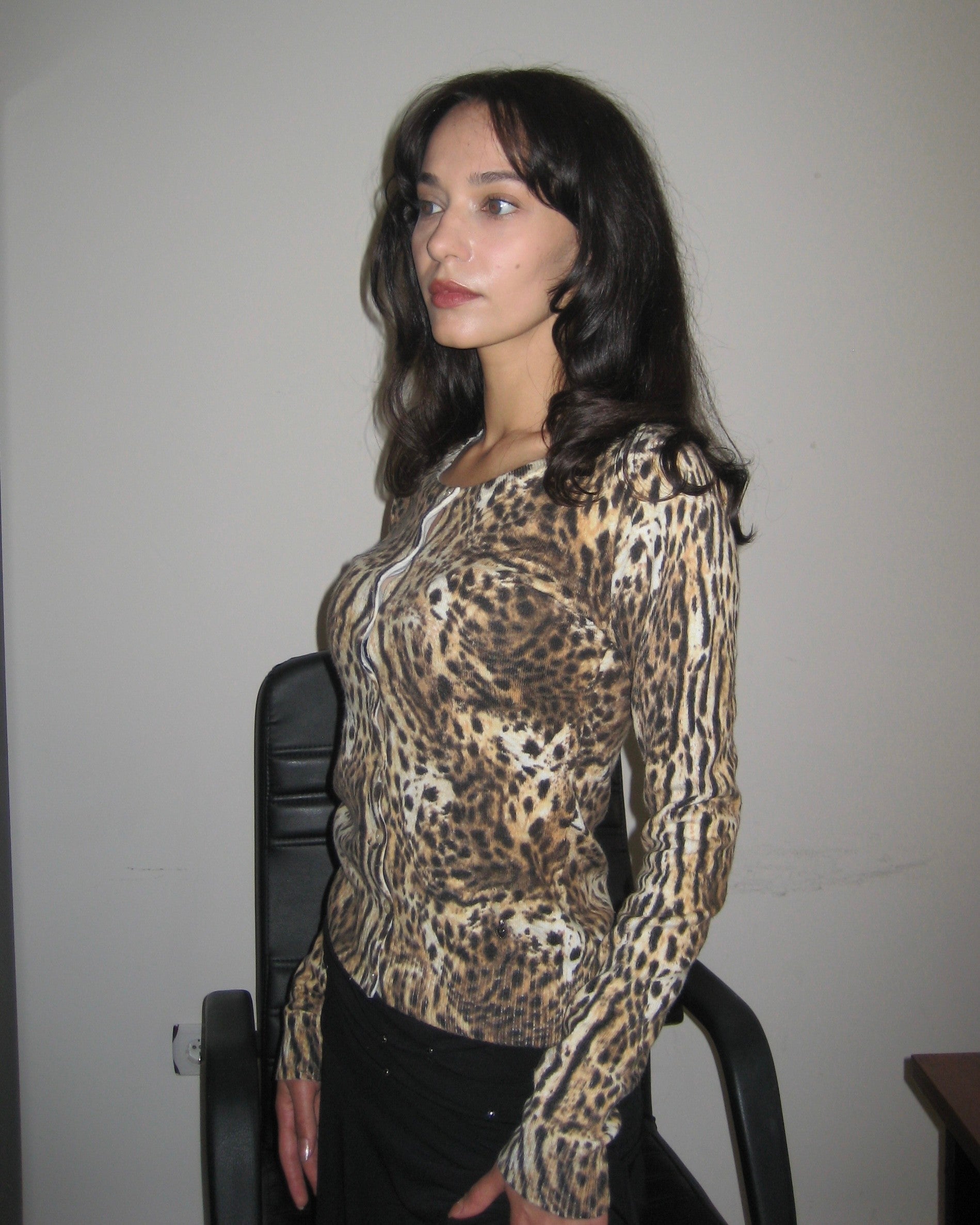 Morgan Leopar Desenli Hırka