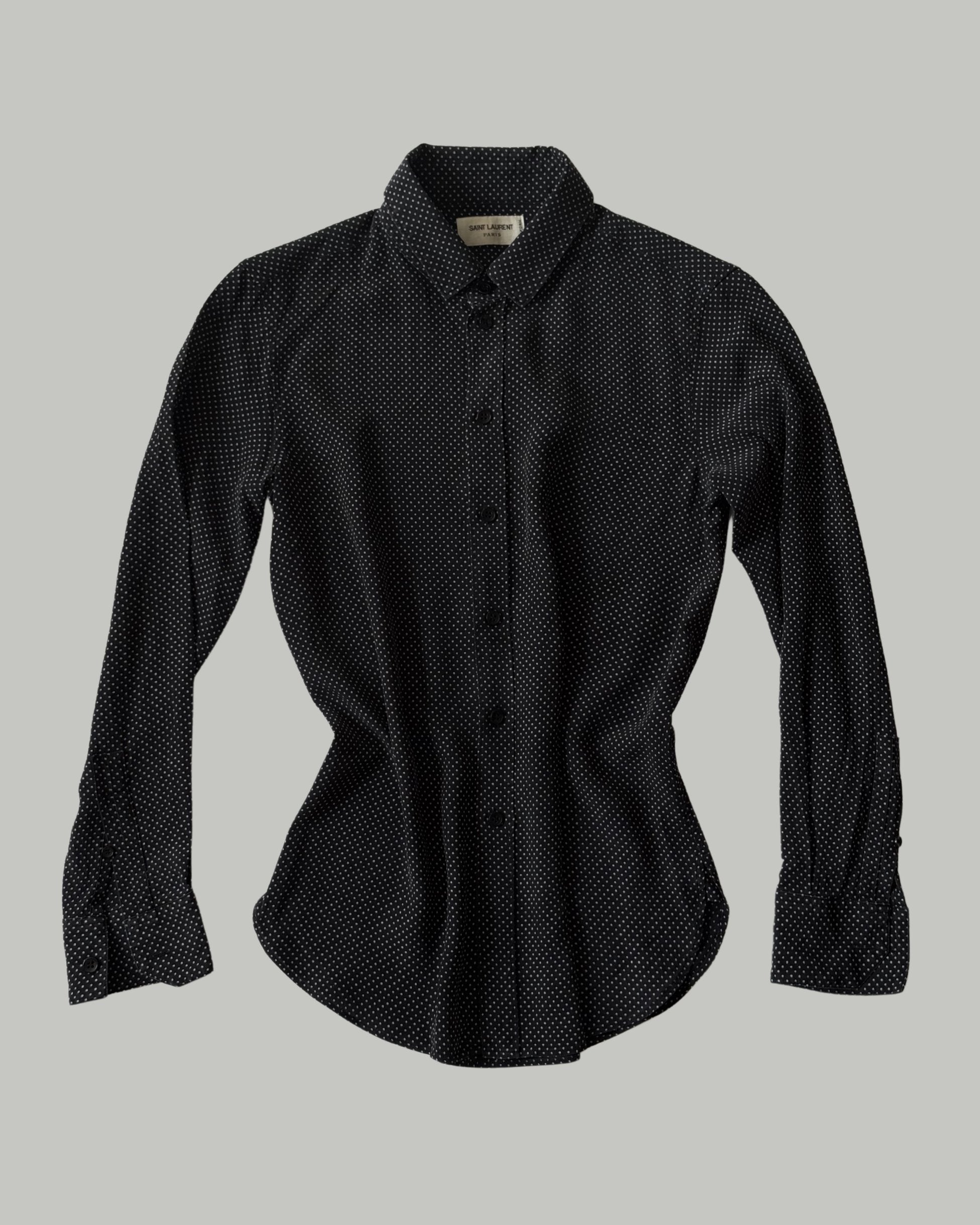 Saint Laurent Puantiye İpek Gömlek