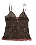 Leopar Desenli Vintage Transparan Bluz