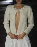 Pearl Detailed Wool Cardigan
