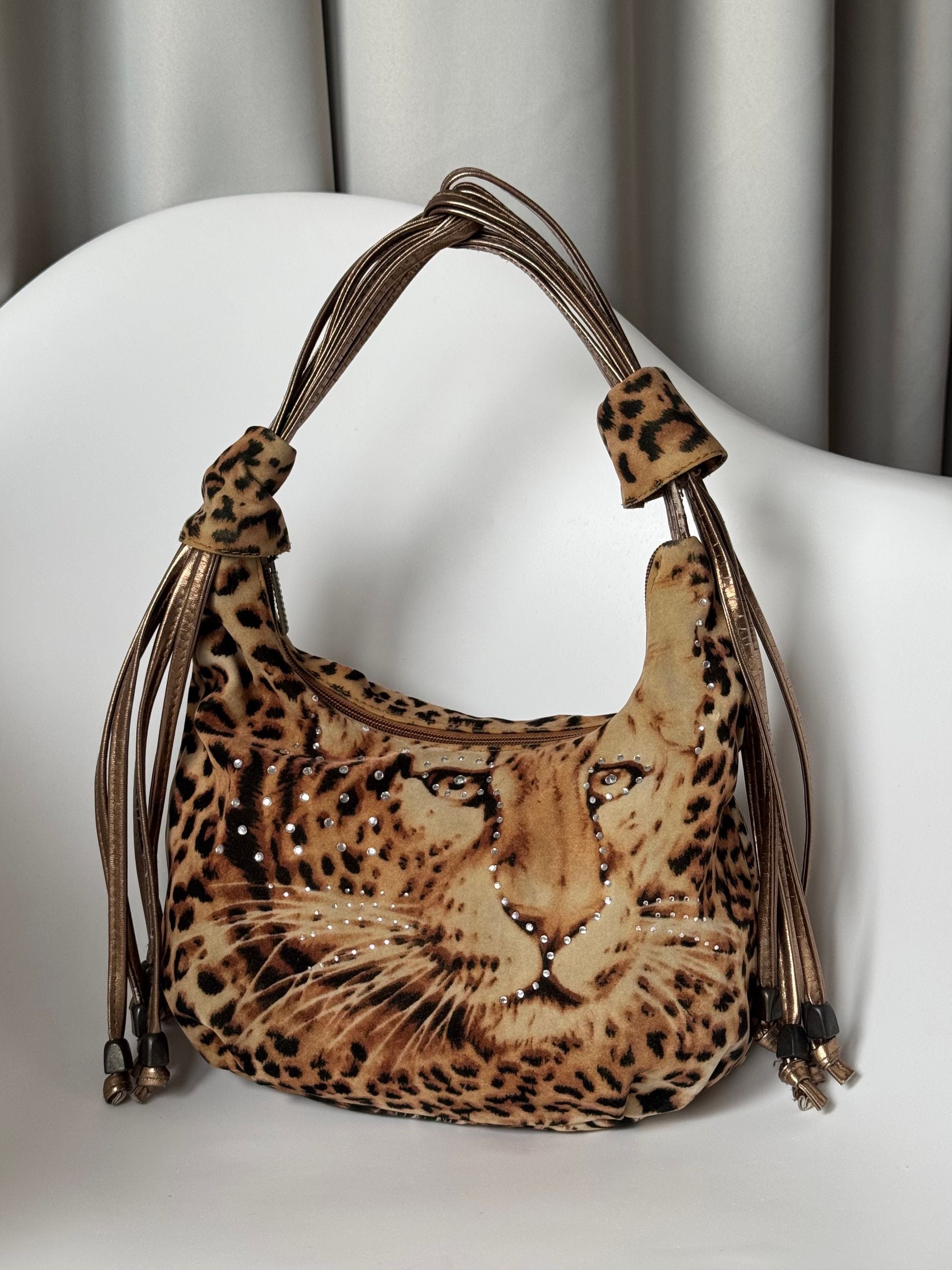Leopar Vintage Kol Çantası