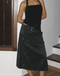 Belted Black Skirt