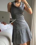 Pleated Gray Dress