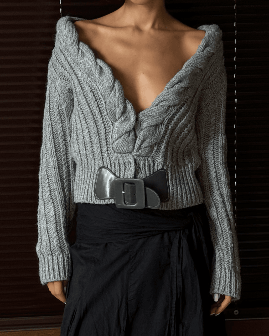 Belted Wool Cardigan