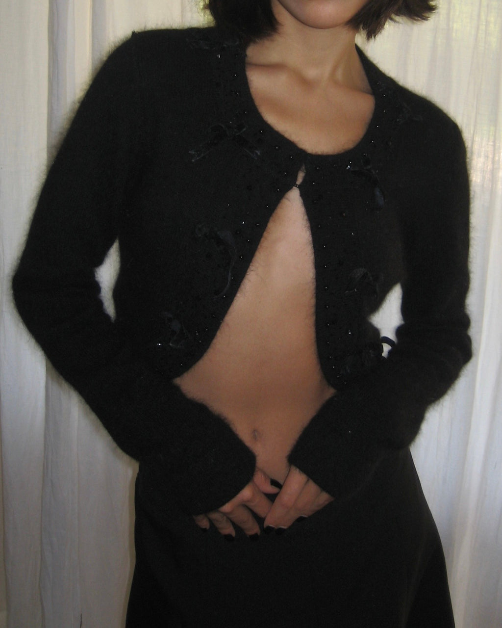 Angora Black Cardigan