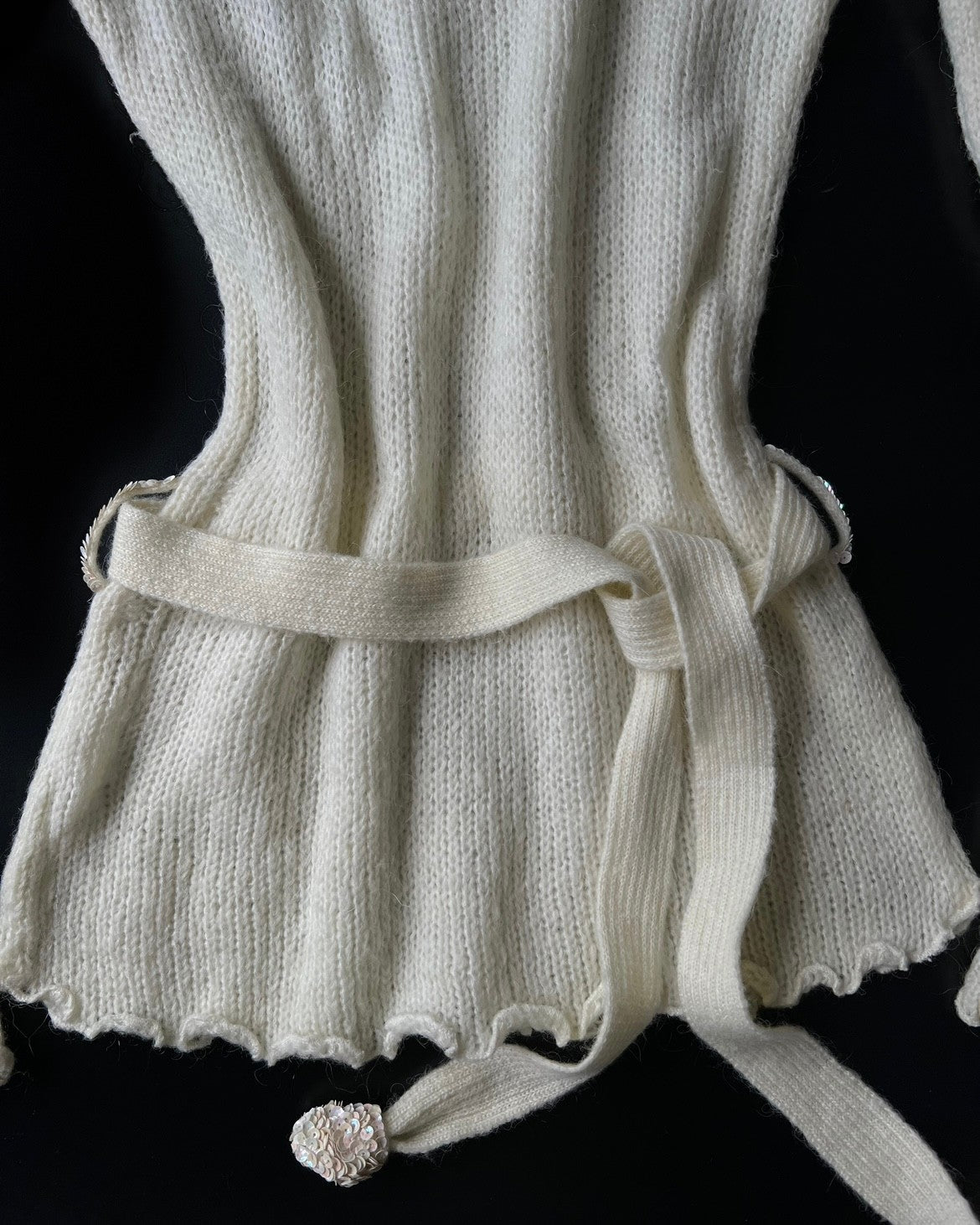Asymmetrical Collar Cream Sweater